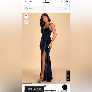 Lulu's Navy Velvet Gown